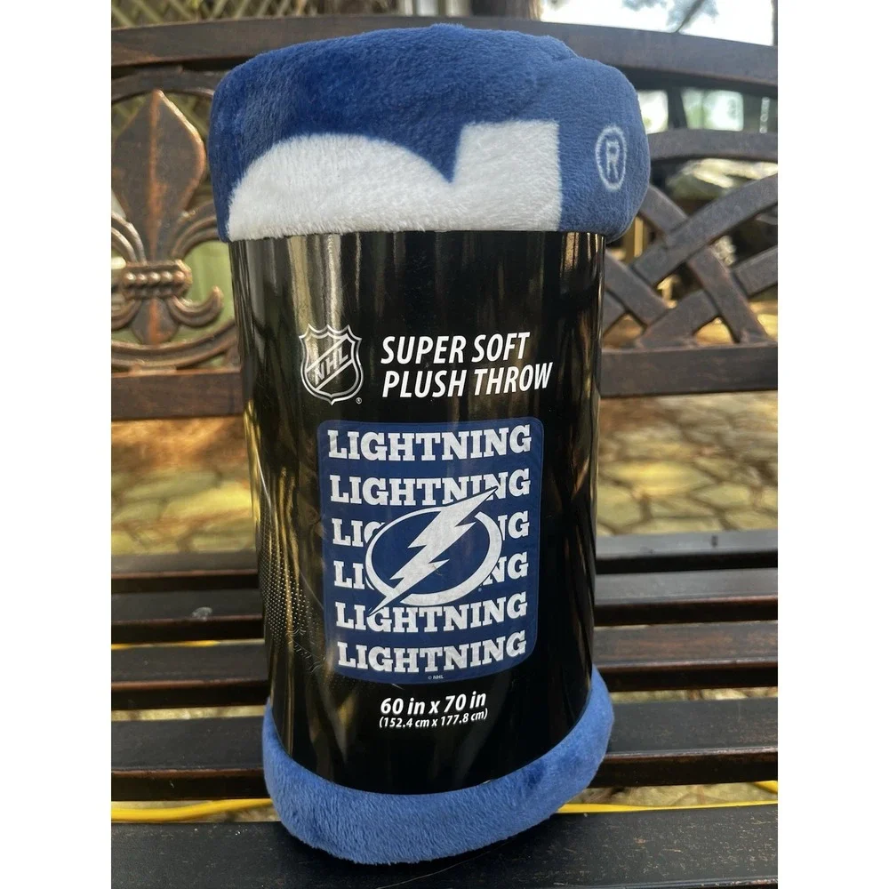 NHL Tampa Bay Lightning Throw Blanket 60x70 inches  – Soft Cozy Team Fleece Gift
